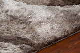 Chandra Rugs Flemish 100% Polyester Hand-Woven Contemporary Shag Rug Ivory/Taupe/Beige 9' x 13'