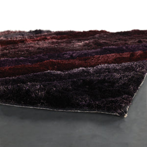 Chandra Rugs Flemish 100% Polyester Hand-Woven Contemporary Shag Rug Purple/Burgundy/Mauve 7'9 x 10'6