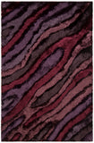 Chandra Rugs Flemish 100% Polyester Hand-Woven Contemporary Shag Rug Purple/Burgundy/Mauve 7'9 x 10'6