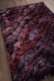 Chandra Rugs Flemish 100% Polyester Hand-Woven Contemporary Shag Rug Purple/Burgundy/Mauve 7'9 x 10'6