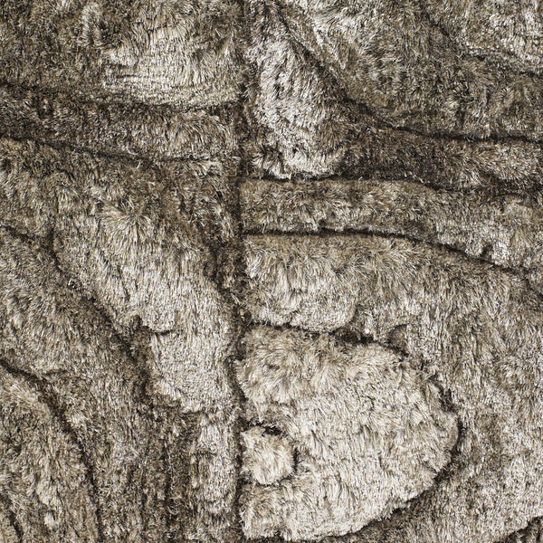 Chandra Rugs Flemish 100% Polyester Hand-Woven Contemporary Shag Rug Taupe/Cream/Beige 7'9 x 10'6