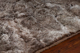 Chandra Rugs Flemish 100% Polyester Hand-Woven Contemporary Shag Rug Taupe/Cream/Beige 7'9 x 10'6