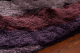 Chandra Rugs Flemish 100% Polyester Hand-Woven Contemporary Shag Rug Purple/Grey/Charcoal 7'9 x 10'6