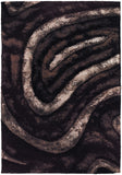 Chandra Rugs Flemish 100% Polyester Hand-Woven Contemporary Shag Rug Brown/Beige/Black 9' x 13'