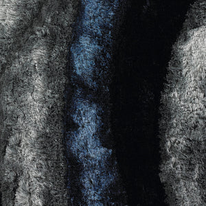 Chandra Rugs Flemish 100% Polyester Hand-Woven Contemporary Shag Rug Navy/Blue/Grey 9' x 13'