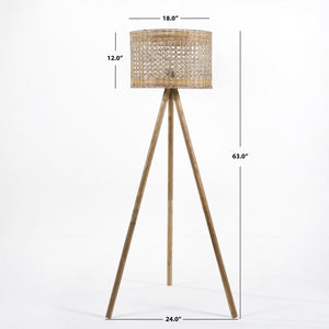 Safavieh Akroyd Floor Lamp Natural Wood FLL2001A