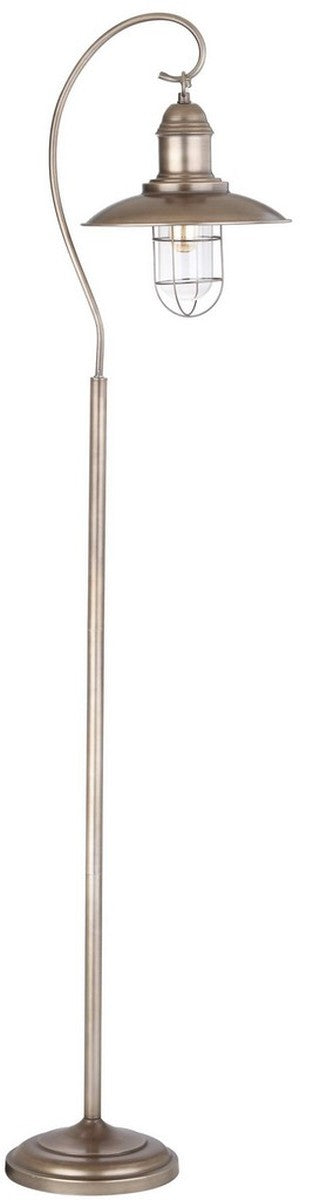 Romelo Floor Lamp - Stylish Silver/Grey Metal Design with Traditional Shade for Modern Living Spaces