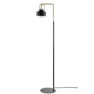 Brendon Contemporary Floor Lamp - Bold Black & Antique Brass Design for Modern Living Spaces