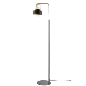 Brendon Contemporary Floor Lamp - Bold Black & Antique Brass Design for Modern Living Spaces