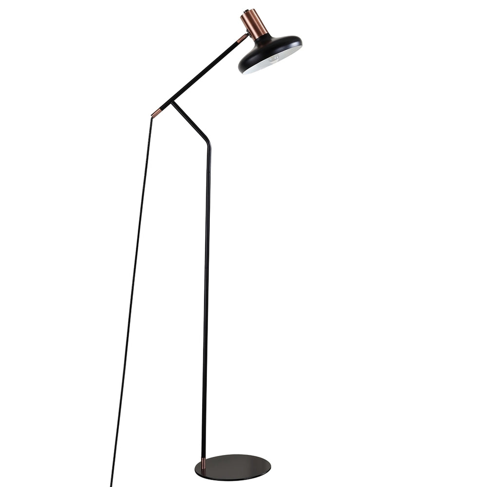 Amia Contemporary Floor Lamp – Vintage-Inspired Antique Copper Finish for Modern Living Spaces