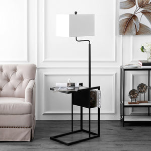 Janson Floor Lamp - Modern Matte Black Design with Off-White Shade for Contemporary Interiors