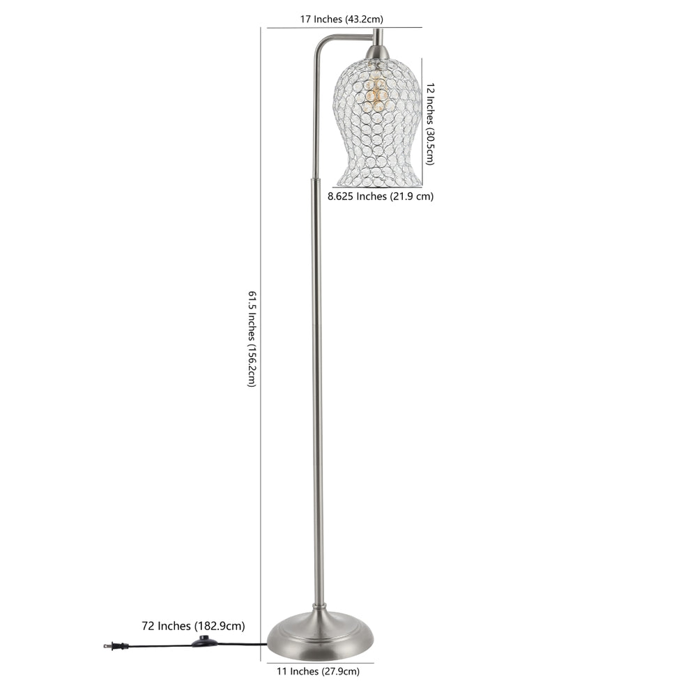 Safavieh Izzy Iron Floor Lamp in Nickel FLL4088A