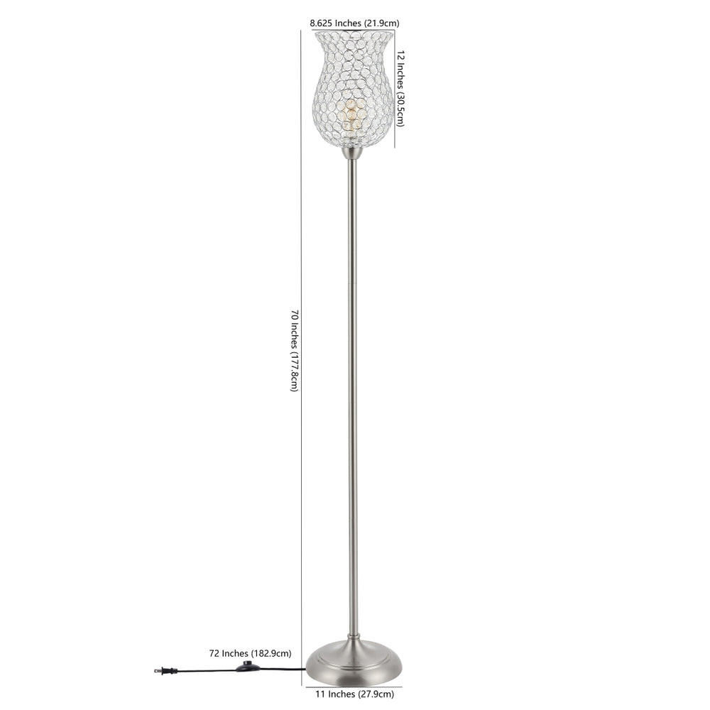 Safavieh Ricky Iron Floor Lamp in Nickel FLL4089A