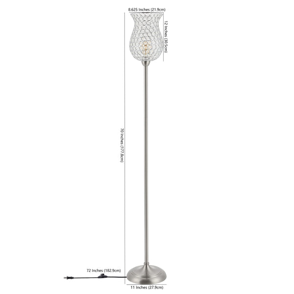 Safavieh Ricky Iron Floor Lamp in Nickel FLL4089A