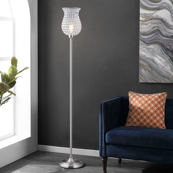 Safavieh Ricky Iron Floor Lamp in Nickel FLL4089A