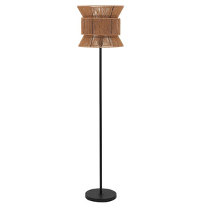 Safavieh Boyer Floor Lamp Natural / Black Metal FLL4100A