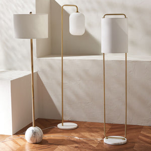 Safavieh Kyrene Floor Lamp White Marble Polyresin/White Marble Finish FLL7003A