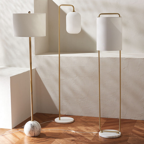 Safavieh Kyrene Floor Lamp White Marble Polyresin/White Marble Finish FLL7003A