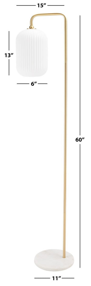 Safavieh Santina Floor Lamp Gold/White Marble Marble Base/Iron FLL7007A