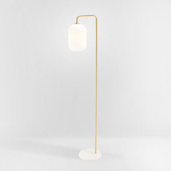 Safavieh Santina Floor Lamp Gold/White Marble Marble Base/Iron FLL7007A