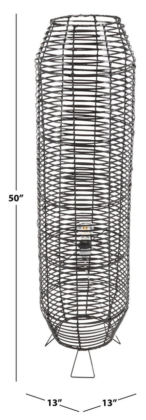 Safavieh Wilde Floor Lamp Black Rattan/Iron FLL9000A