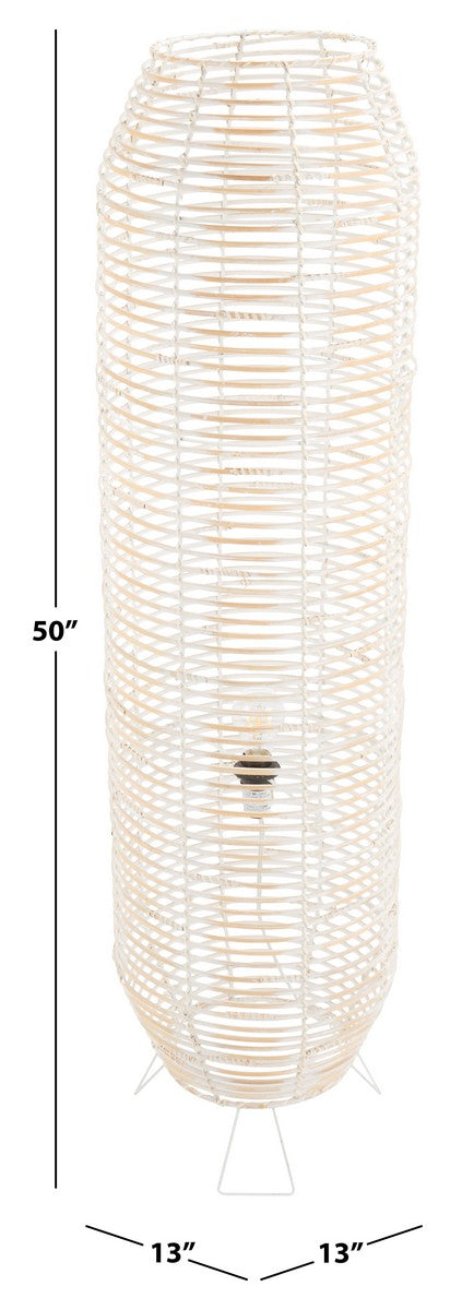 Safavieh Wilde Floor Lamp White Washed Rattan FLL9000B