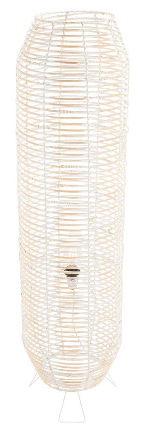 Safavieh Wilde Floor Lamp White Washed Rattan FLL9000B