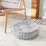 Safavieh Alaris Round Floor Pillow Silver 100% Polyester FLP1021B