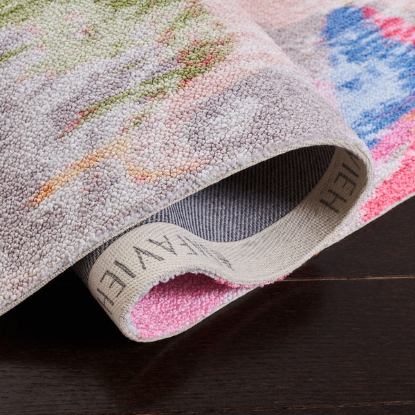 Florist 100 Florist 152 Country & Floral Power Loomed 100% Polyester Rug Pink / Grey