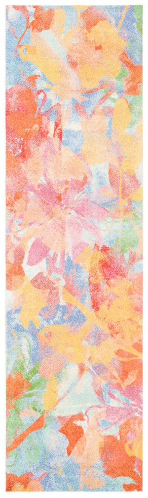 Florist 100 Florist 154 Country & Floral Power Loomed 100% Polyester Rug Yellow / Plum