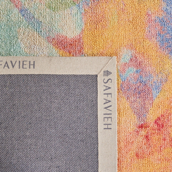 Florist 100 Florist 154 Country & Floral Power Loomed 100% Polyester Rug Yellow / Plum