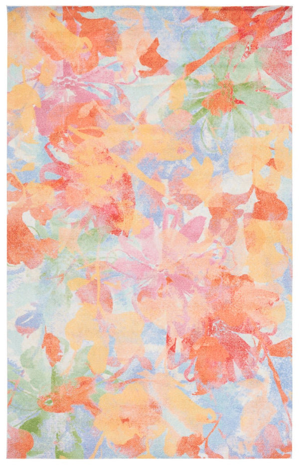 Florist 100 Florist 154 Country & Floral Power Loomed 100% Polyester Rug Yellow / Plum