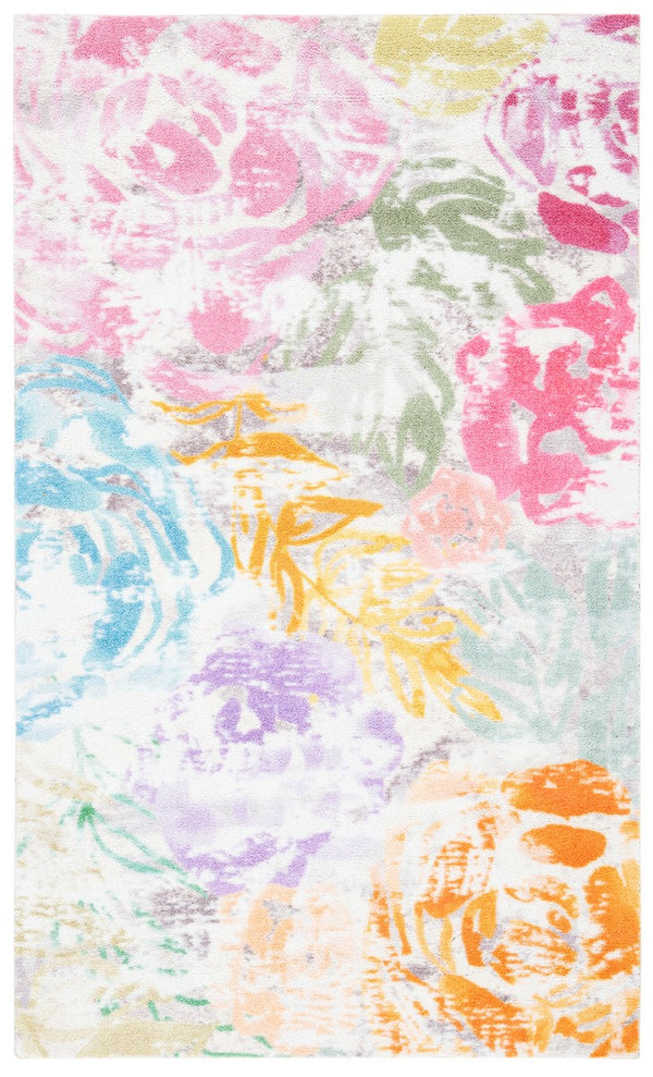 Florist 100 Florist 156 Country & Floral Power Loomed 100% Polyester Rug Pink / Plum