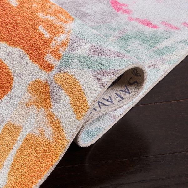 Florist 100 Florist 156 Country & Floral Power Loomed 100% Polyester Rug Pink / Plum