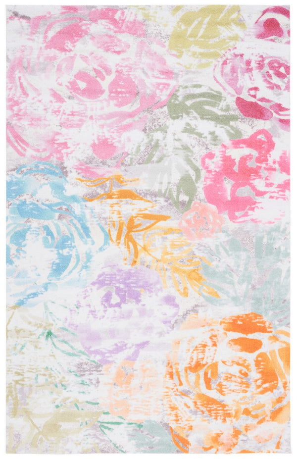 Florist 100 Florist 156 Country & Floral Power Loomed 100% Polyester Rug Pink / Plum