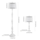 Safavieh Bessie Candlestick Floor And Table Lamp Set White Plastic FLT4002A-SET3