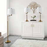 Safavieh Nadia Floor And Table Lamp Set Brass Gold Metal FLT4004A-SET3