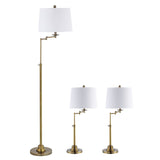 Safavieh Nadia Floor And Table Lamp Set Brass Gold Metal FLT4004A-SET3