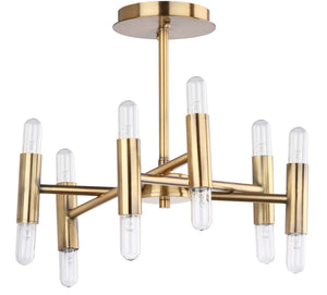 Fidelma Flush Mount Chandelier - Vintage Sputnik Style in Radiant Gold for Modern Living Spaces