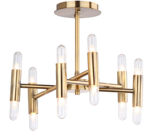 Fidelma Flush Mount Chandelier - Vintage Sputnik Style in Radiant Gold for Modern Living Spaces