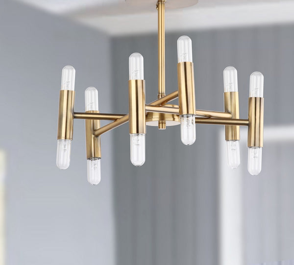 Fidelma Flush Mount Chandelier - Vintage Sputnik Style in Radiant Gold for Modern Living Spaces