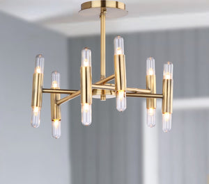 Fidelma Flush Mount Chandelier - Vintage Sputnik Style in Radiant Gold for Modern Living Spaces
