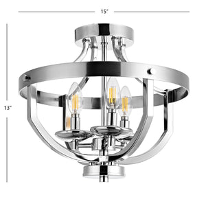 Vanda Flush Mount Light Fixture – Modern Nickel Chrome Ceiling Sculpture with Candle-Like Glow