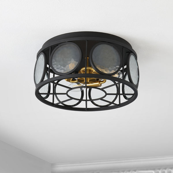Safavieh Ander Flush Mount Black Glass/Metal FLU4047A