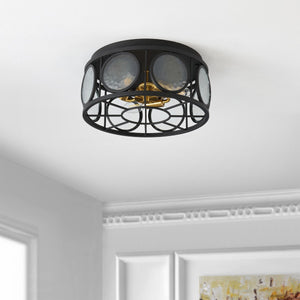 Safavieh Ander Flush Mount Black Glass/Metal FLU4047A