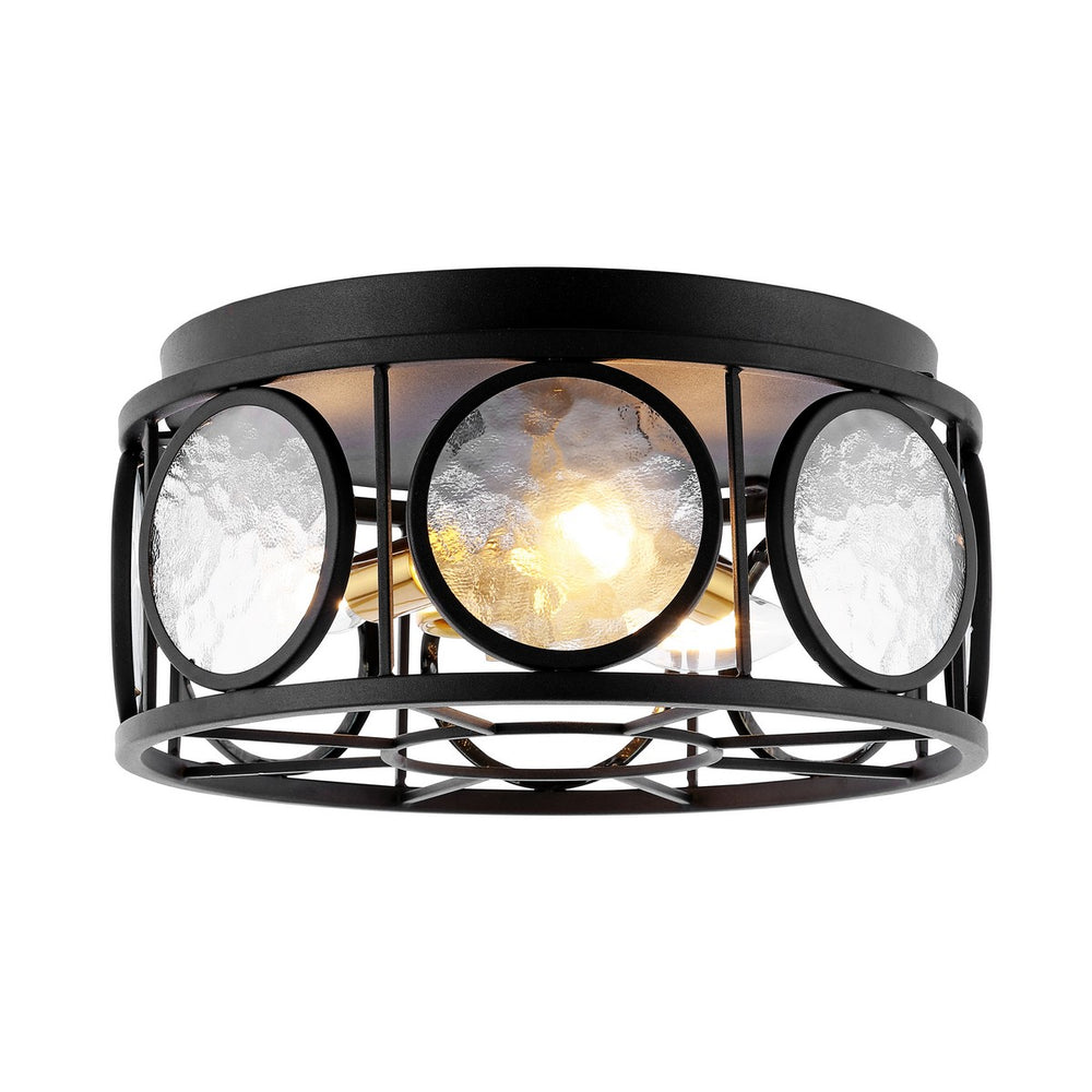 Safavieh Ander Flush Mount Black Glass/Metal FLU4047A