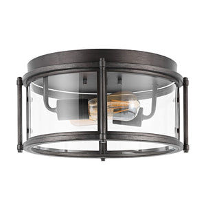 Safavieh Tiller Flush Mount Antique Gold Glass/Metal FLU4048A