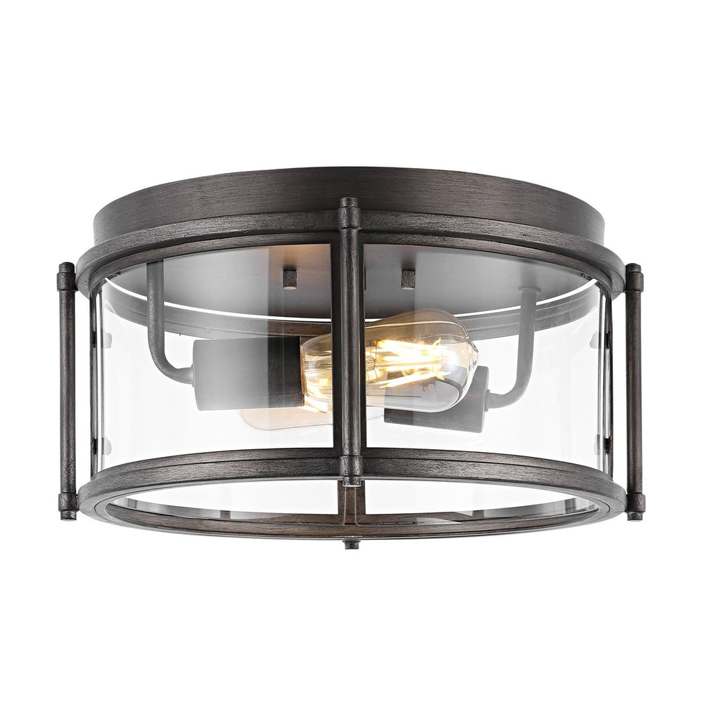 Safavieh Tiller Flush Mount Antique Gold Glass/Metal FLU4048A