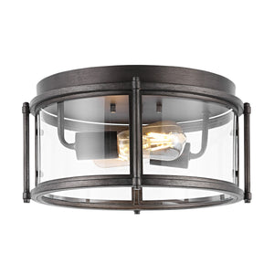 Safavieh Tiller Flush Mount Antique Gold Glass/Metal FLU4048A