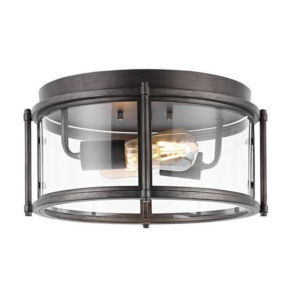 Safavieh Tiller Flush Mount Antique Gold Glass/Metal FLU4048A